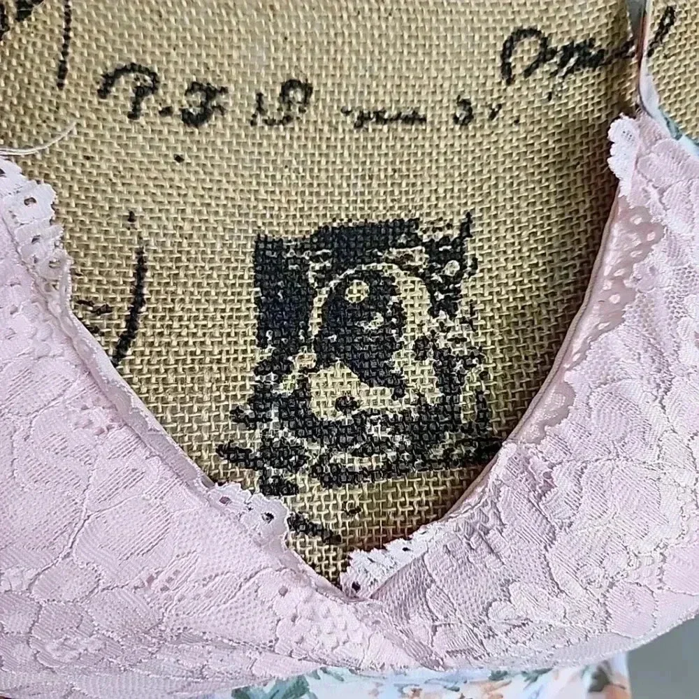 Active USA Floral Pink Lace Babydoll Mini Dress - Picture 12 of 13